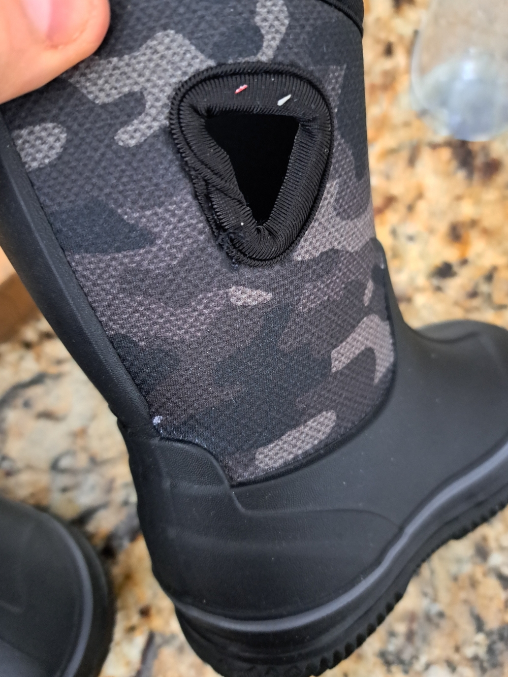 Joe Fresh Kids Black Camo Pull-On Rain & Snow Boots